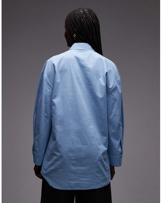 ASOS Blue Oversized Wrap Overshirt