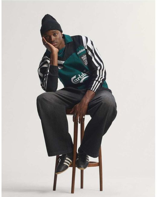 Adidas Originals Green Adidas Football Liverpool 95 Bring Back Long Sleeve Top