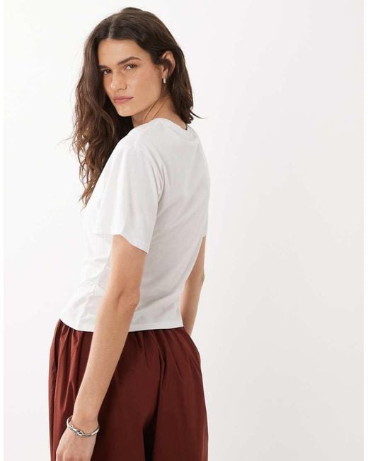 Brave Soul White Short Sleeve Corset Waist T-shirt