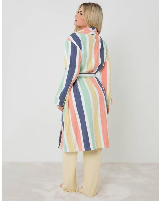 Threadbare White Towelling Midi Dressing Gown