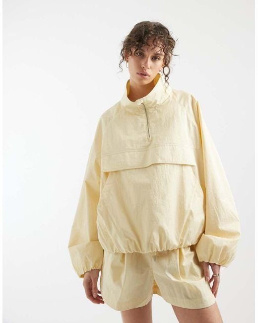 ASOS Natural Oversized Paper Touch Track Jacket
