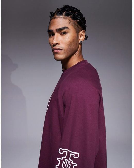 ASOS – oversize-t-shirt in Purple für Herren