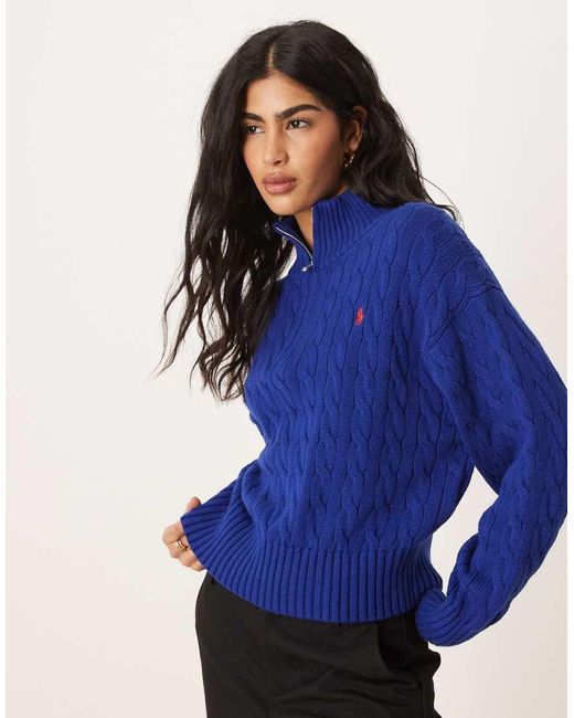 Polo Ralph Lauren Blue Half Zip Thru Jumper