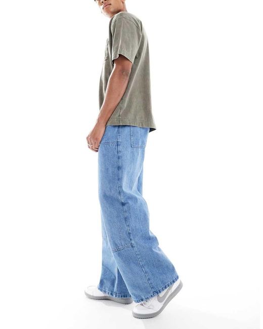 ASOS Super Baggy Timmermansjeans in het Blue voor heren