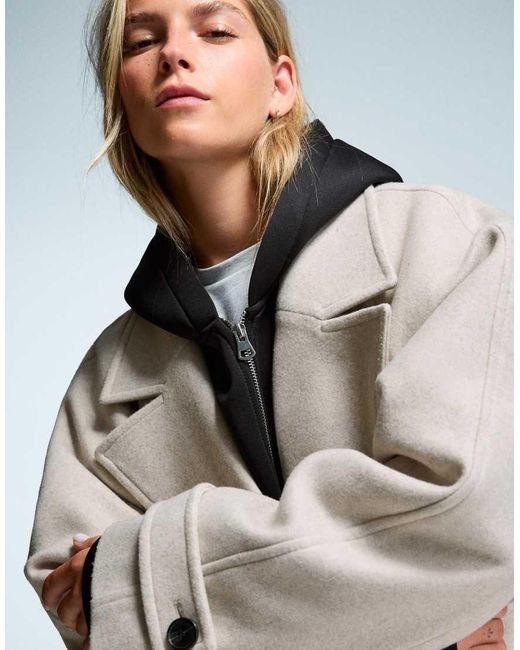 Bershka White Soft Trench Coat With Belt