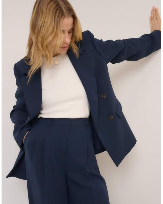 Nobody's Child Blue Alicia Double Breasted Blazer