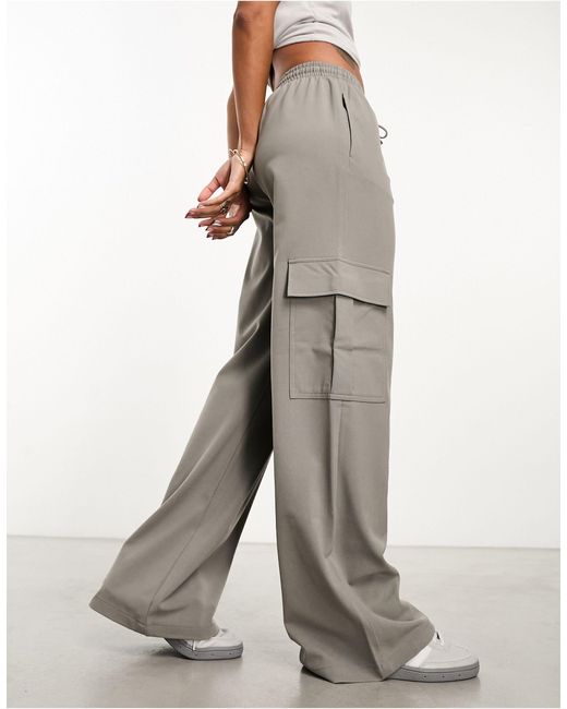 Stradivarius Pull On Cargo Pants in White Lyst