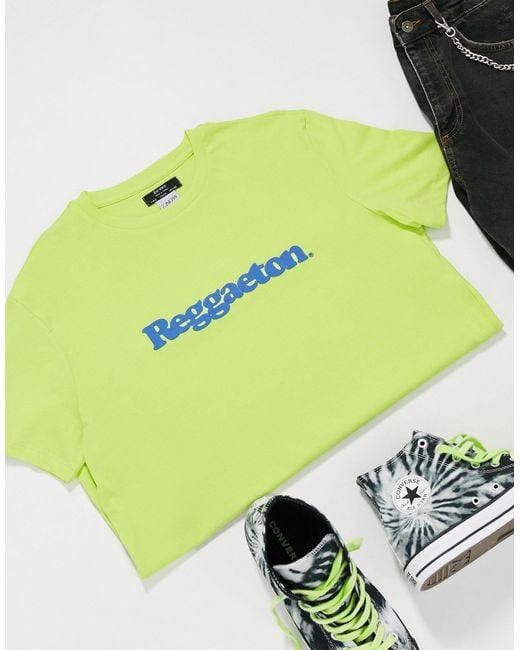 T-shirt à imprimé Reggaeton Bershka pour homme en coloris Green