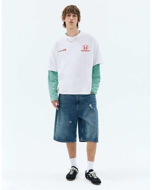 Pull&Bear White Honda Type R T-Shirt for men