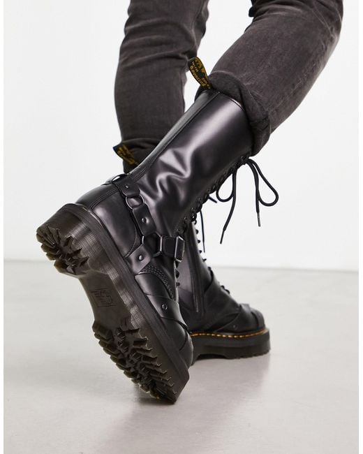 Dr. Martens 1914 Harness Leather Tall Lace Up Platform Boots in Black for  Men | Lyst