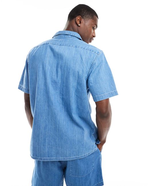 Levi's – camp-hemd aus em denim mit normalem schnitt, kombiteil in Blue für Herren