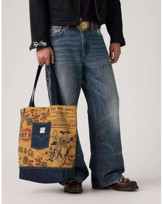 Levi's Blue Toy Story Tote Bag With All Over Print for men