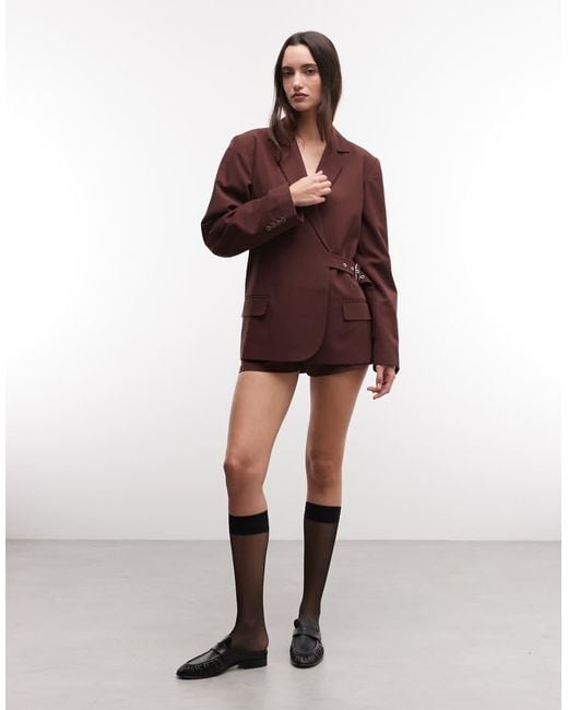 Collusion Purple Oversized Buckle Blazer