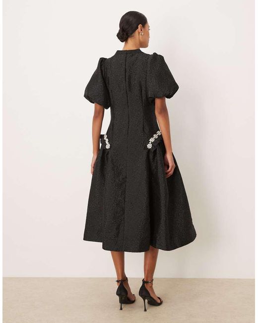 Sister Jane Black Dream Viola Jacquard Midi Dress