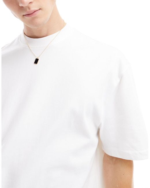 Studio - t-shirt écru oversize di River Island in White da Uomo