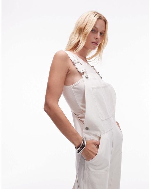 ARKET White Washed Twill Denim Workwear Overalls