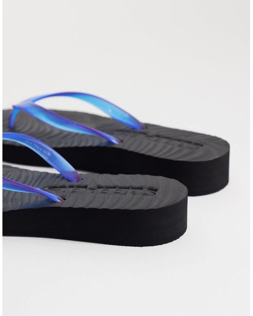 Sleeper Blue Tapered Platform Flip Flops
