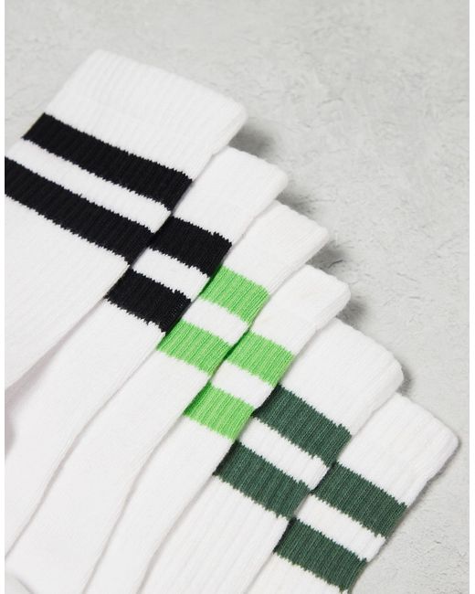 Weekday White 3-pack Stripe Sport Socks for men