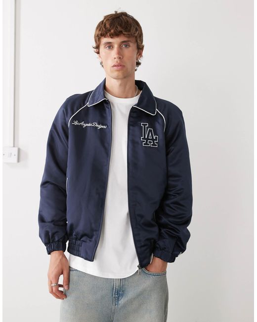 KTZ Blue La Dodgers Varsity Bomber Jacket for men