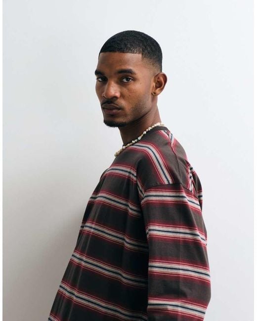 Weekday Red Oversized Long Sleeve T-Shirt for men