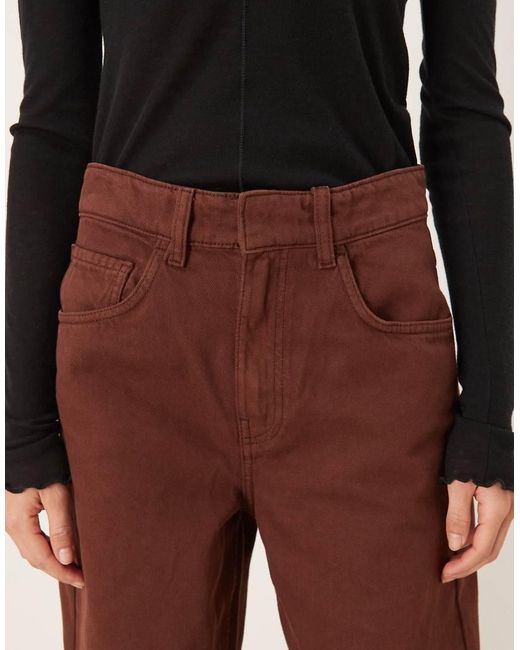 Mango Brown Carol 100% Cotton baggy Jean