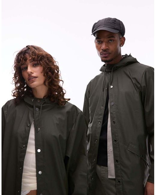 Rains Black 12020 Waterproof Long Jacket