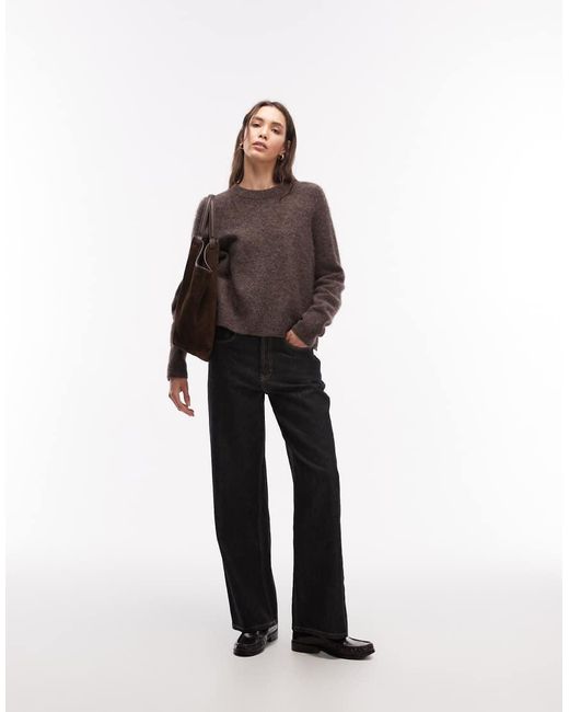 ARKET Brown Alpaca Wool Blend Crew Neck Jumper