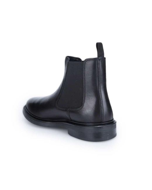 OFF THE HOOK Black Torrance Leather Slip-On Chelsea Boots for men