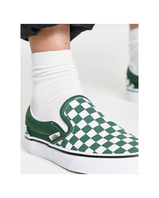 Sneakers senza lacci classiche verdi a scacchi di Vans in Blu | Lyst