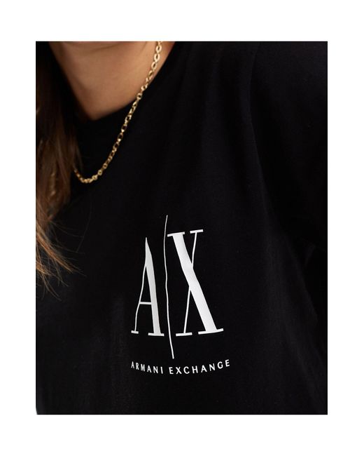Armani Exchange Black – regulär geschnittenes t-shirt