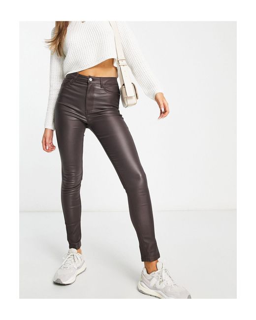 New Look Lift And Shape High Waisted Super Skinny Coated Jeans in White
