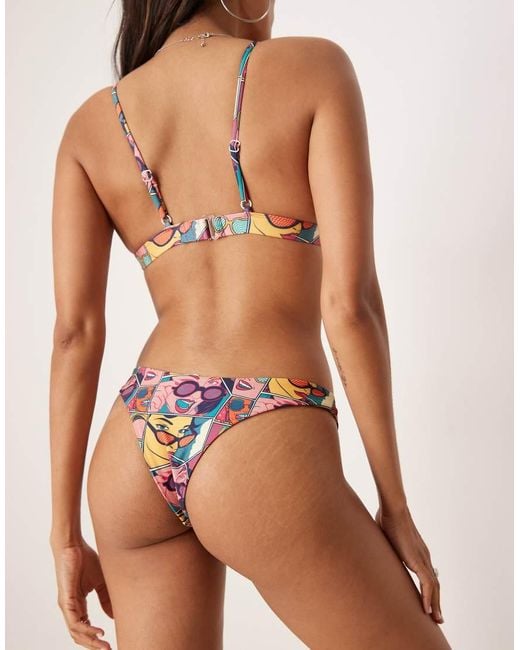 OOSC Brown Comic Book Candy V-Cut Bikini Bottoms