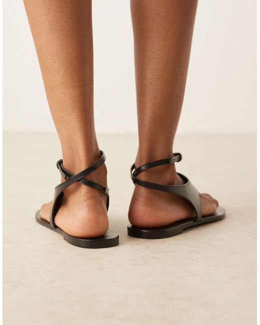 Mango Natural Leather Sandals With Ankle Strap