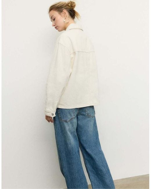 Stradivarius Blue Jacket With Patch Pockets