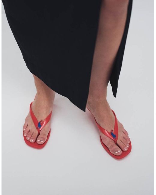 Polo Ralph Lauren Black Polo Play Kitten Heel Thong Sandals