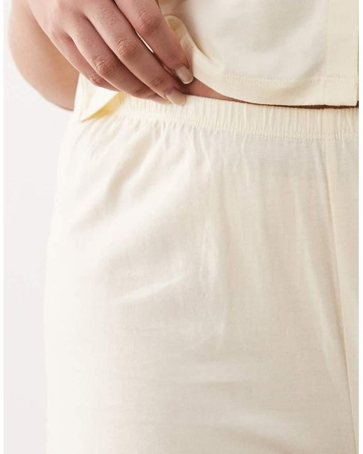 ASOS Natural Asos Design Curve Mix & Match Cotton Pajama Pants