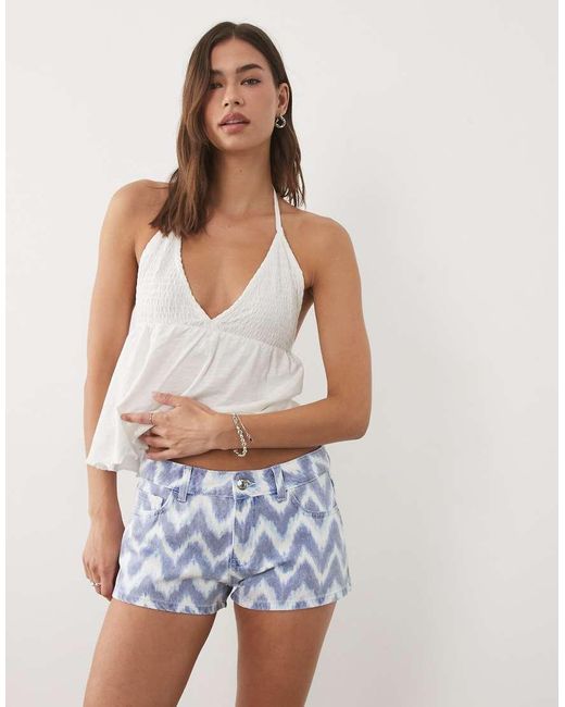 Mango White Teen 100% Cotton Denim Mini Short