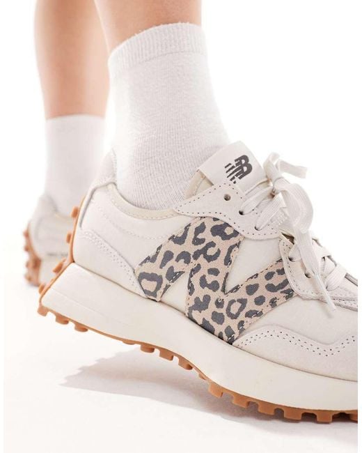 New Balance White 327 Animal Trainers