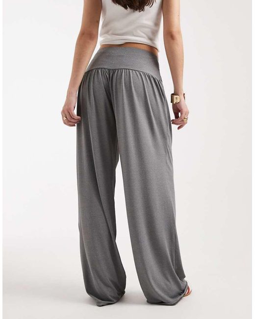 ASOS Gray Wide Waistband Slouchy Trouser Co-Ord With Button Detail