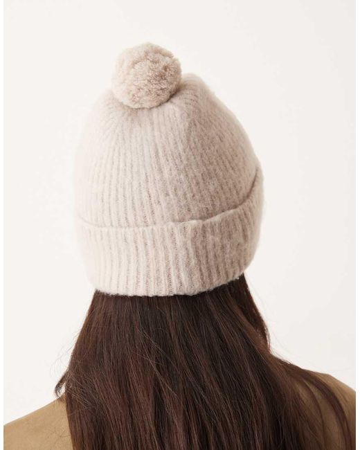 Calvin Klein Natural Brushed Pom Pom Beanie