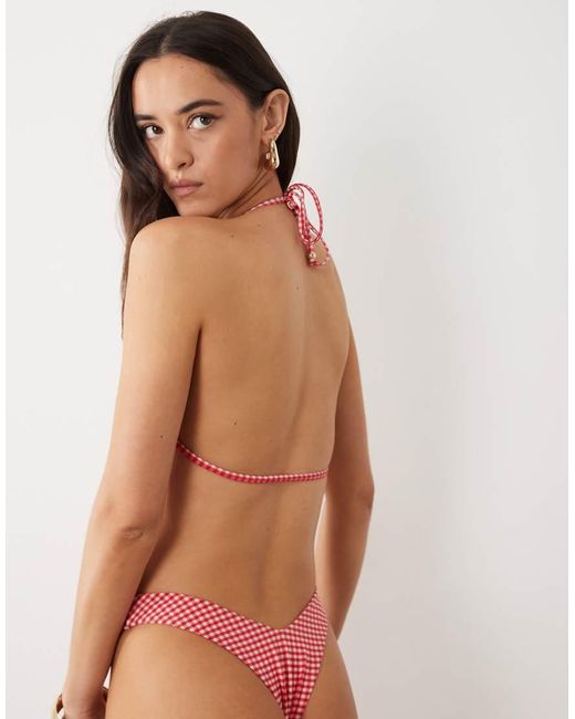 Kulani Kinis Red Strawberry Siesta Halter Bikini Top