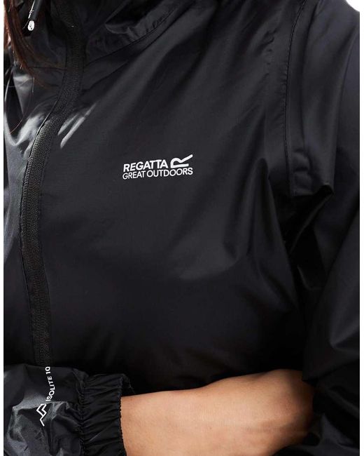 Regatta Black Pack-It Iii Waterproof Rainwear Jacket