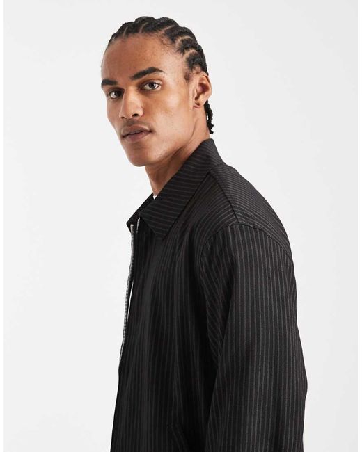 ASOS Black Pinstripe Jacket for men