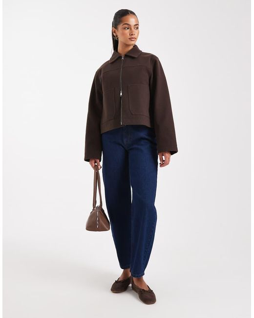 ASOS Blue Top Collar Zip Through Jacket