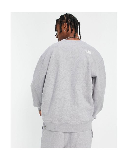 The North Face Gray Essential Oversized Fleece Sweatshirt for men