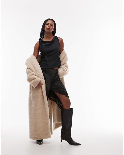 Top sans manches à bretelles torsadées TOPSHOP en coloris Black