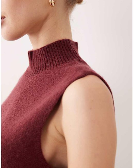 Abercrombie & Fitch Brown Mock Neck Sweater Vest
