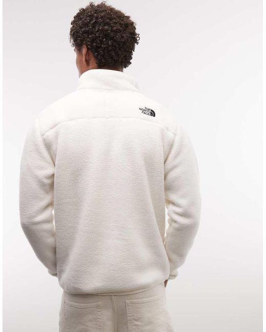The North Face White Shispare 1/4 Zip Logo Fleece for men