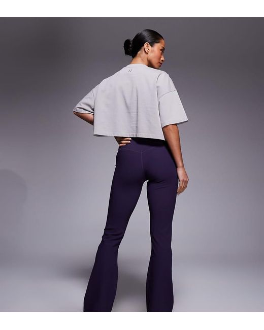 4505 Blue Petite Micro Rib Wrap Waist Slim Kick Yoga Legging
