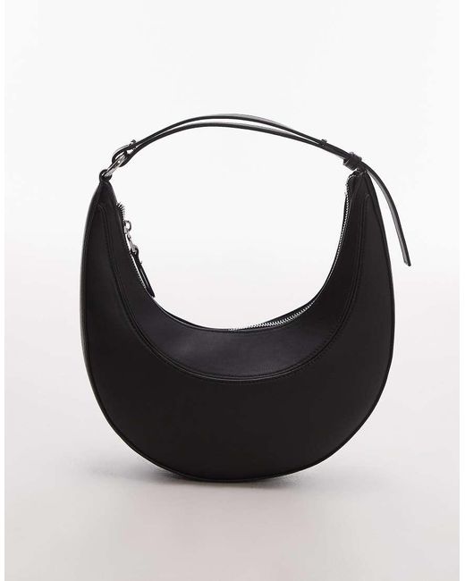 Borsa Da Spalla Arrotondata Nera di Mango in Black